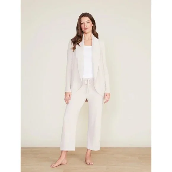 Barefoot Dreams CozyChic Ultra Lite Hooded Seashore Cardigan Sand Cream Size L - Picture 1 of 6